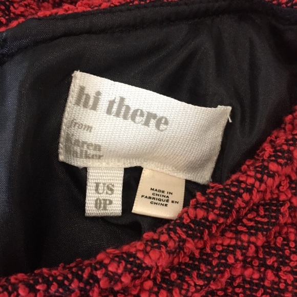 Anthropologie Karen Walker Red Tweed Shift Dress - Picture 4 of 5